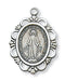 Miraculous Medal Sterling Silver with 18" Rhodium Plated Chain