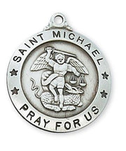 Patron St. Michael Medal Sterling Silver w/ 24" Rhodium Plated Chain  St. Michael Medal  St. Michael Medal NecklaceMilitary Protection St. Michael Armed Forces Protection Armed Forces Guidance