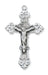 Crucifix Sterling Silver w/ 24" Rhodium Plated Chain Crucifix Necklace Crucifix Catholic Necklace