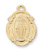 Miraculous Medal Gold Over Sterling Silver with 18" Gold Plated Chain