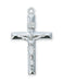 Crucifix Sterling Silver w/ 24" Rhodium Plated Chain  Crucifix Necklace Crucifix Catholic Necklace 
