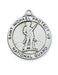Patron St. Michael National Guard Medal Engravable Sterling Silver with 24 inch Rhodium Plated Chain