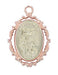 Patron St. Michael Medal Rose Gold Over Sterling Silver with 18 inch Gold Plated Brass Chain