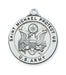  Patron St. Michael Army Medal Engravable Sterling Silver w/ 24" Rhodium Plated Chain St. Michael Medal  St. Michael Medal Necklace 