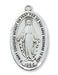 Miraculous Medal Sterling Silver with 27" Rhodium Plated Chain