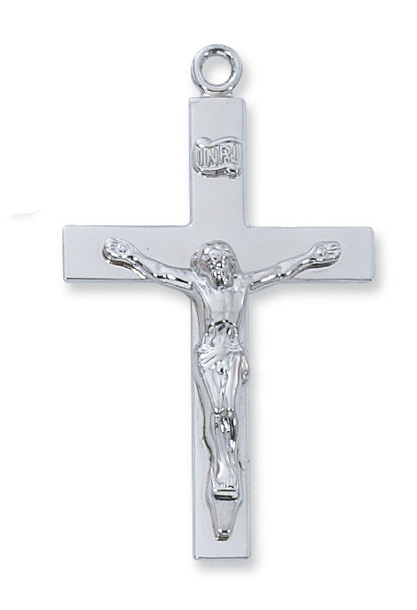Crucifix Sterling Silver with 24" Rhodium Plated Chain Crucifix Necklace Crucifix Accessory Crucifix Charms