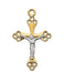 Two-Tone Crucifix Gold Over Sterling Silver with 18 inch Gold Plated Chain  Crucifix Necklace Crucifix Accessory Crucifix Charms