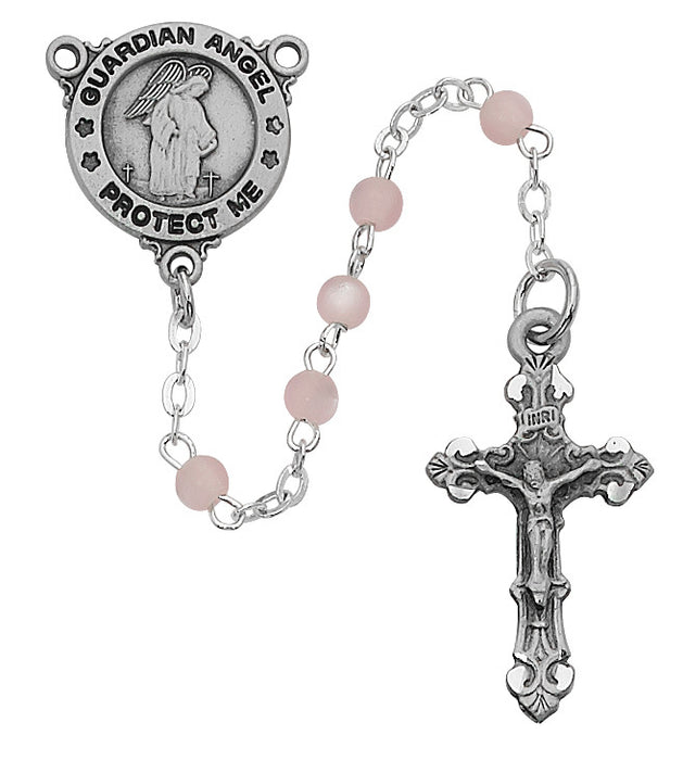 Pewter Crucifix and Guardian Angel Center Rosary