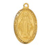 Miraculous Medal Engravable Gold Over Sterling Silver with 18" Gold Plated Chain