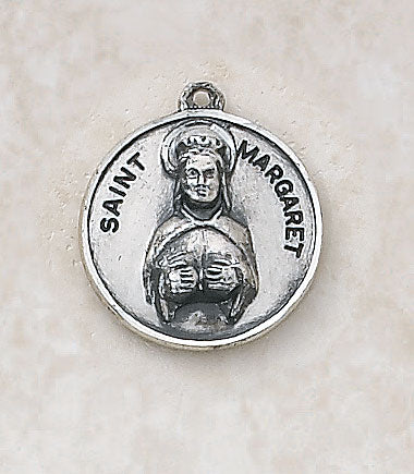 St. Margaret Sterling Patron Medal with 18" Chain