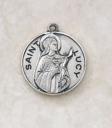 St. Lucy Sterling Patron Medal with 18" Chain