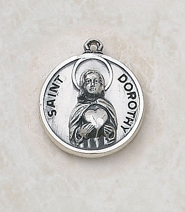 St. Dorothy Sterling Patron Medal with 18" L Chain