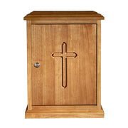 20" H Plain Cross Wood Tabernacle (Medium Oak)