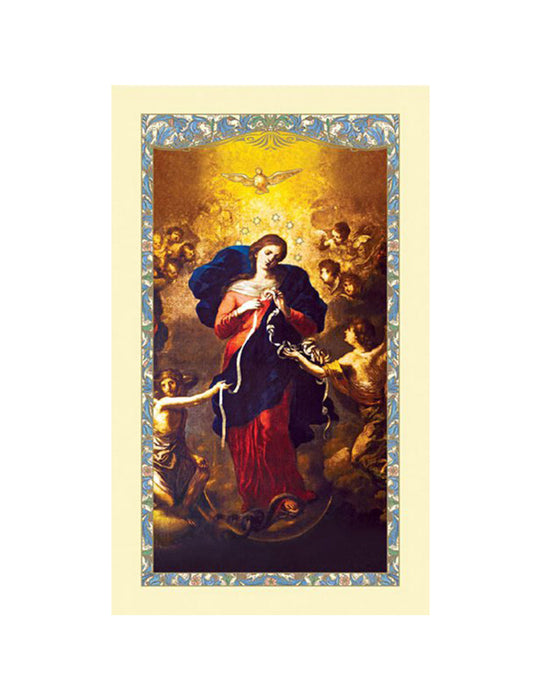 Laminated Holy Card Mary, Untier Of Knots - 25 Pcs. Per Package