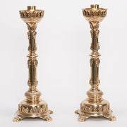 20" Traditional Smooth Brass Stem Altar Candlestick Traditional Brass Candlestick w/ Smooth Brass Stem 