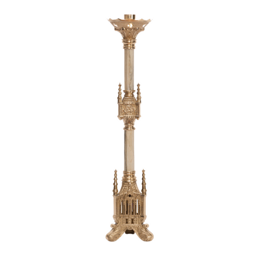 24" Traditional Gothic Candlestick with Marble Stems Traditional Gothic Candlestick with marble stems.