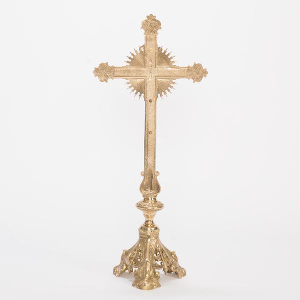 24" Altar Crucifix With Silver Plated Corpus