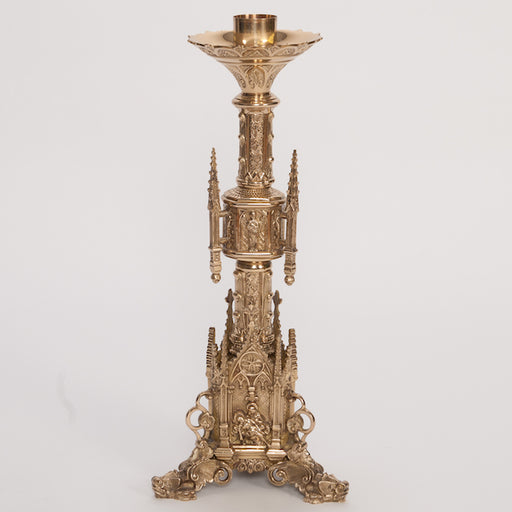 24" Traditional Gothic Style Brass Altar Candlestick Traditional 24" Gothic Style Altar Candlestick.