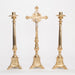 Traditional Solid Brass Sacred Heart Crucifix and 12" Candlesticks Altar Set