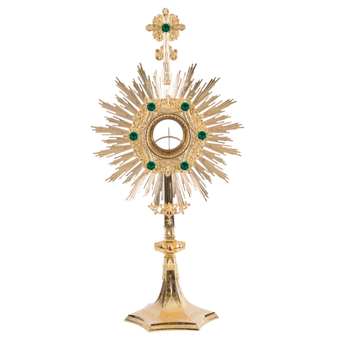 26" Gold Plated Traditional Monstrance with Luna