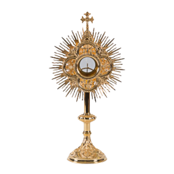 24kt Gold plated Monstrance with Glass Enclosed Luna