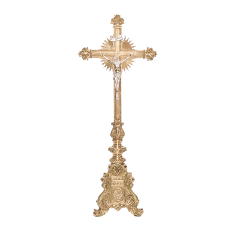 Conjunto de Altar Crucifijo y Candelabros Estilo Barroco Tradicional