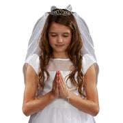 Crystal Tiara First Communion Veil First Communion Veil Crystal First Communion Veil Communion Gift Communion Keepsake Communion Souvenir