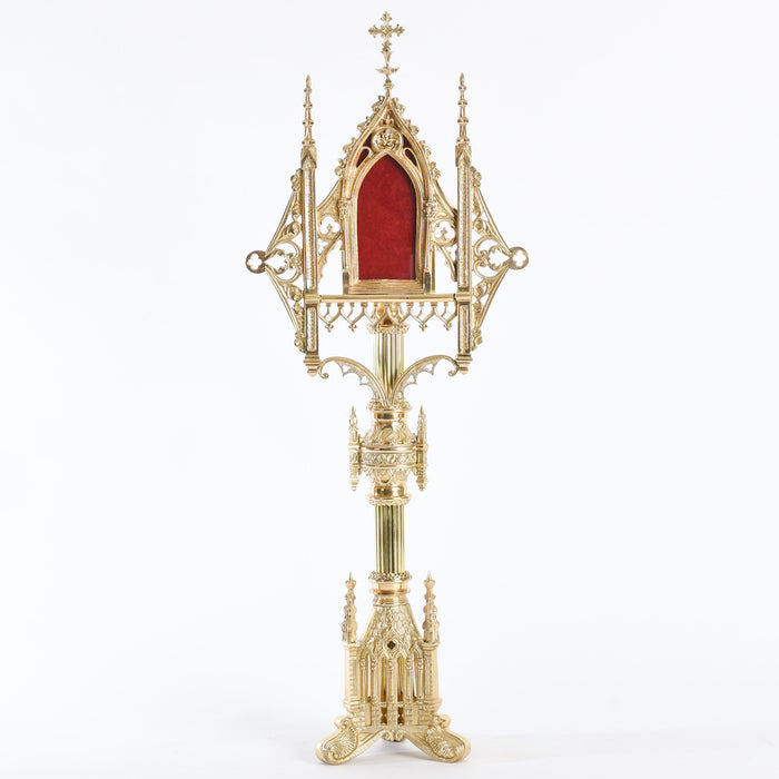 29.5" Solid Brass French Gothic Reliquary
