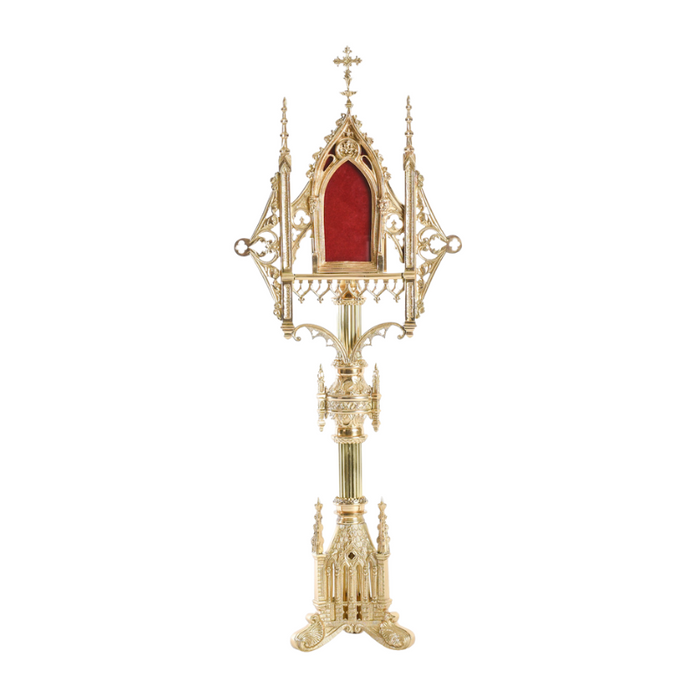 29.5" Solid Brass French Gothic Reliquary