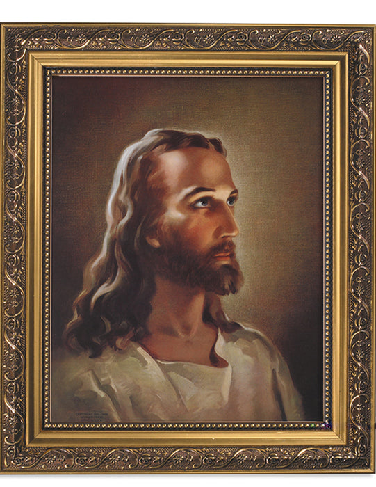 Sallman: Head Of Christ Ornate Gold Finish Frame