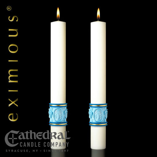 1.5" X 17" Complementing Altar Candle - Most Holy Rosary