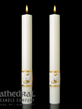 Complementing Altar Candle - Cathedral Candle - Ornamented - 4 Sizes
