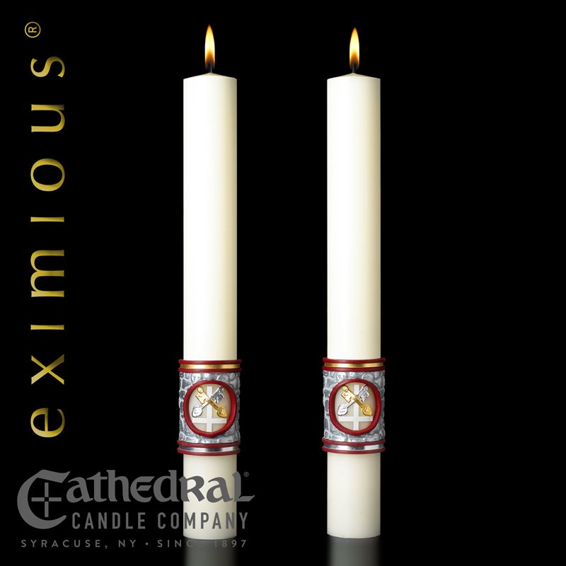 1.5" X 17" Complementing Altar Candle - Upon this Rock