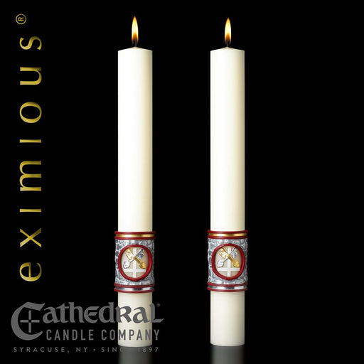1.5" X 17" Complementing Altar Candle - Upon this Rock