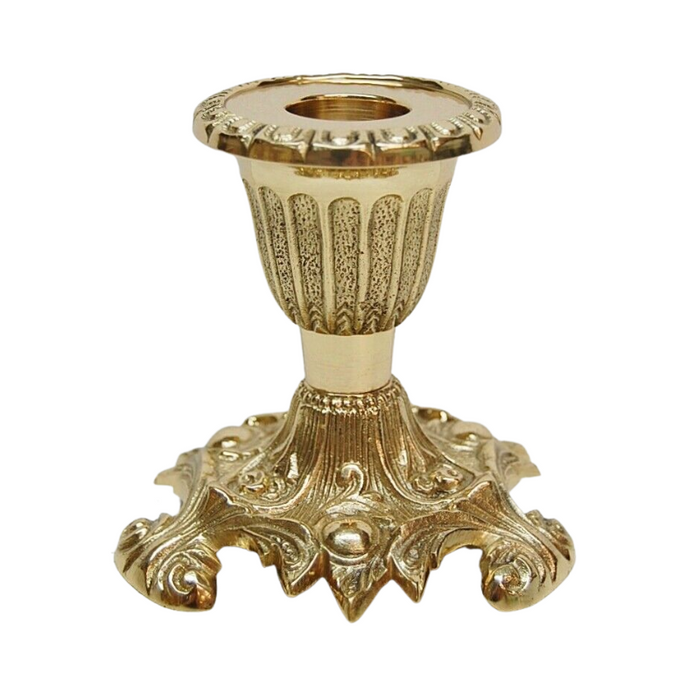 3.5" Short Solid Brass Altar Candlestick