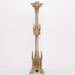 30" Traditional Gothic Style Candlestick with Marble Stem Polished Brass and Lacquered Candlestick with Marble stems.