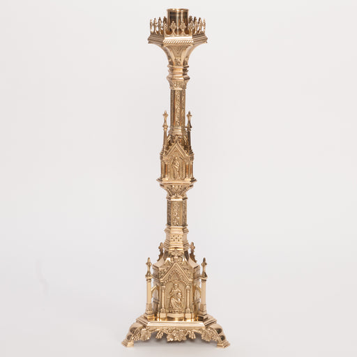 31" Traditional Brass Altar Candlestick Polished Brass and Lacquered Altar Candlestick.