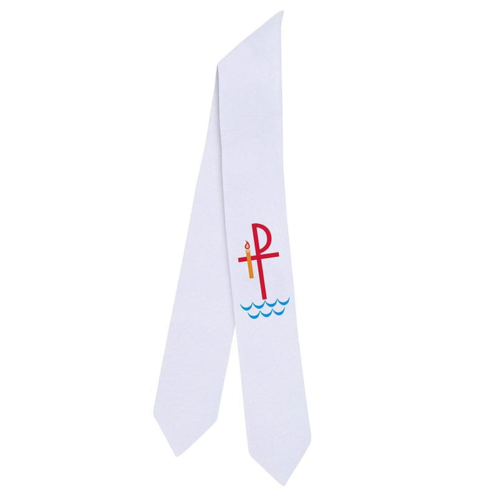 32" L Chi Rho Silk-Screened Baptismal Stole (12 pieces per package)