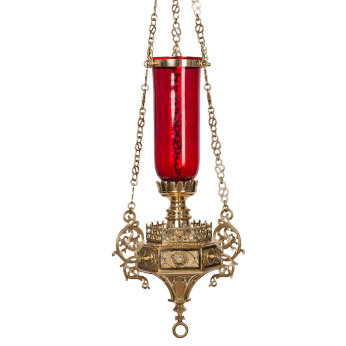36" Gothic Hanging Sanctuary Lamp  Traditional 36" Gothic Hanging Sanctuary Lamp Polished Brass Gothic Hanging Sanctuary Lamp