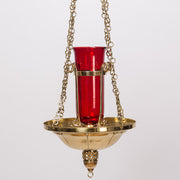 38" Traditional Altar Hanging Sanctuary Lamp Traditional Hanging Sanctuary Lamp Polished Brass and Lacquered