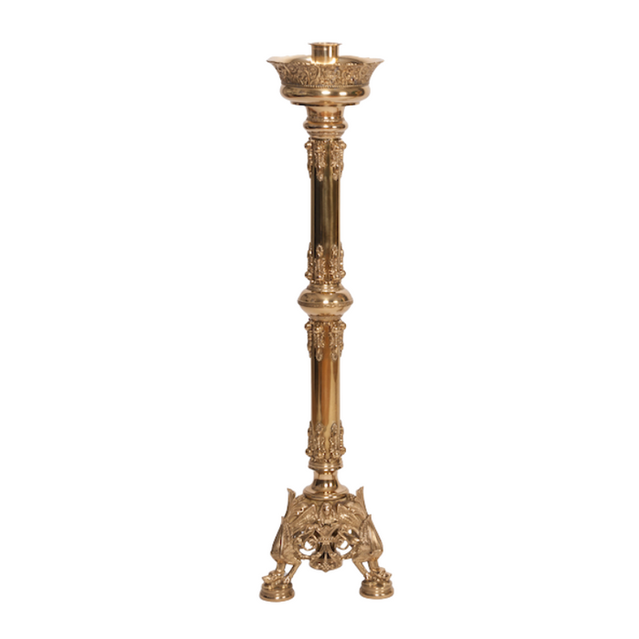 Candelabro de altar de latón macizo estilo barroco de 42"