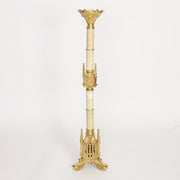 42" Large Altar Size Brass Candlestick With Marble Stems Large size Marble Candlestick embellished with marble stems