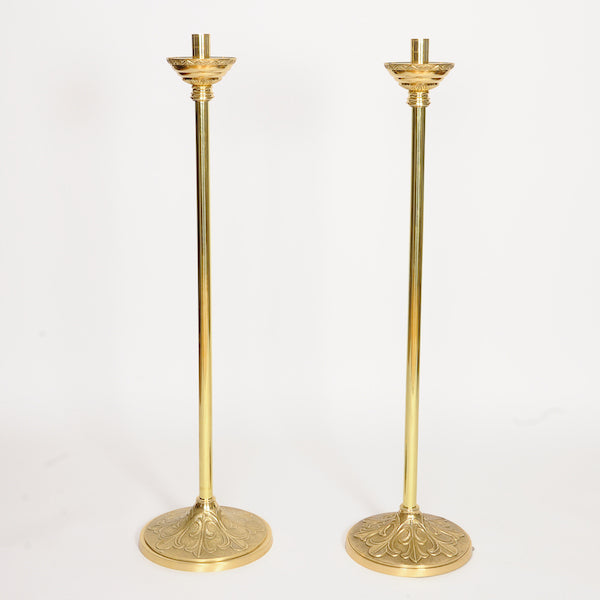 42" Smooth Brass Processional Candlestick