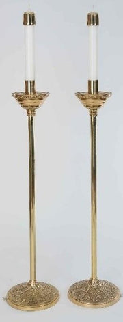 42" Smooth Brass Processional Candlestick