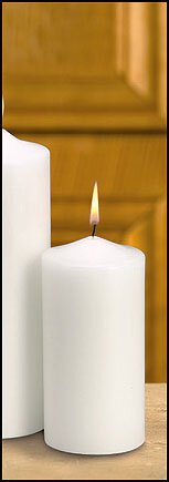6" Plain White Memorial Candle - 4 Pieces Per Package