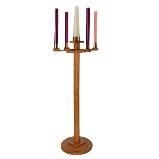 48 1/2" Gothic Church Advent Candlestick (Walnut Stain)