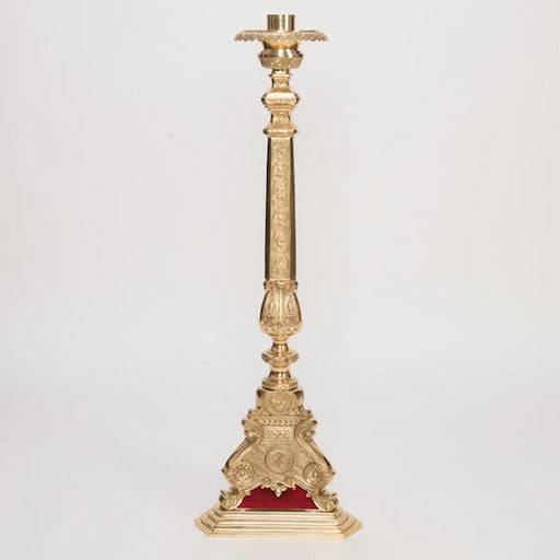 48" Baroque Style Brass Paschal Candlestick Baroque Style Paschal Candlestick is solid brass.
