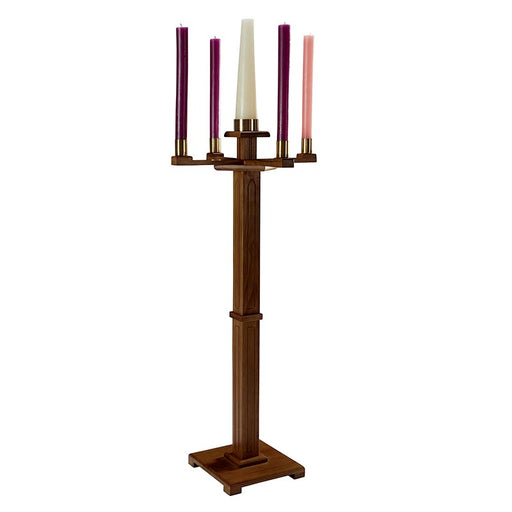 49 1/2" Gothic Church Advent Candlestick (Walnut Stain)