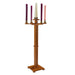 49 1/2" Gothic Church Advent Candlestick (Medium Oak Stain)