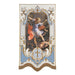 58" H Saint Michael Vintage Banner with Gold Embroidered Accents and Fringes